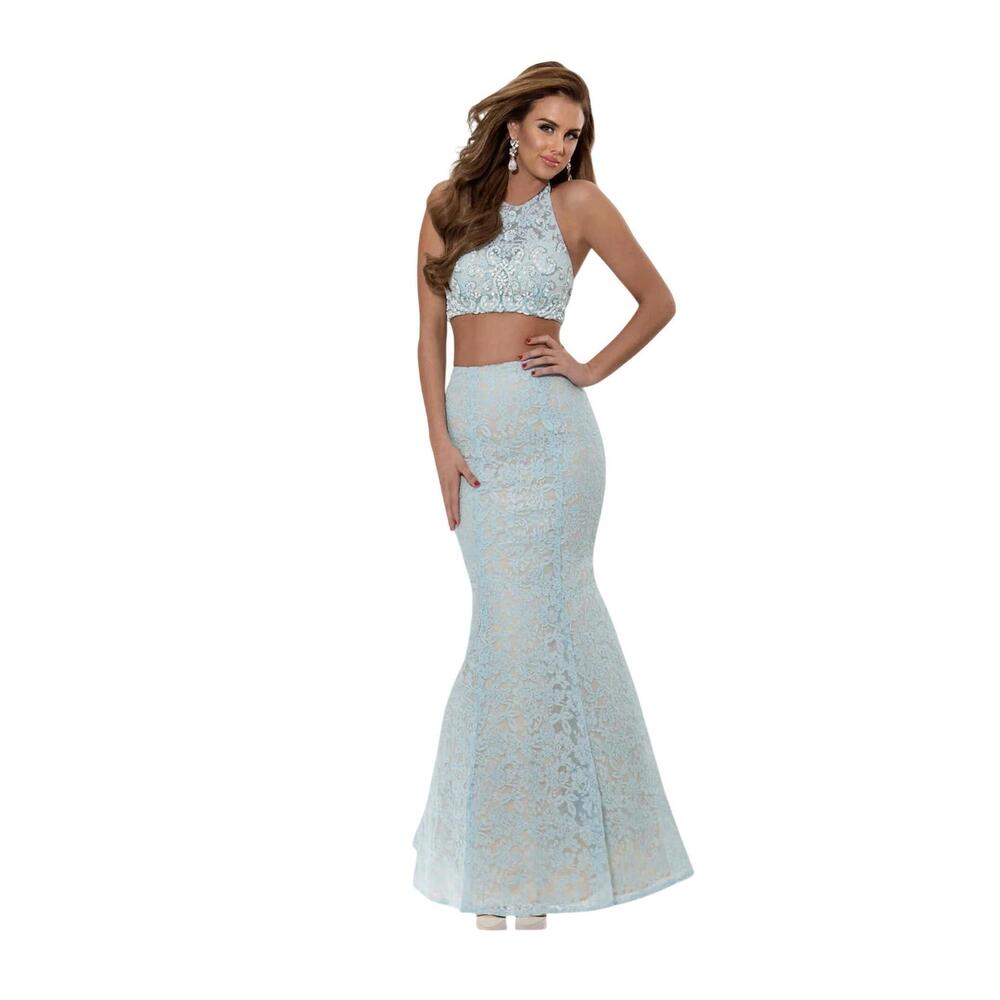 NEW JASZ COUTURE elegant sleeveless gown in light blue